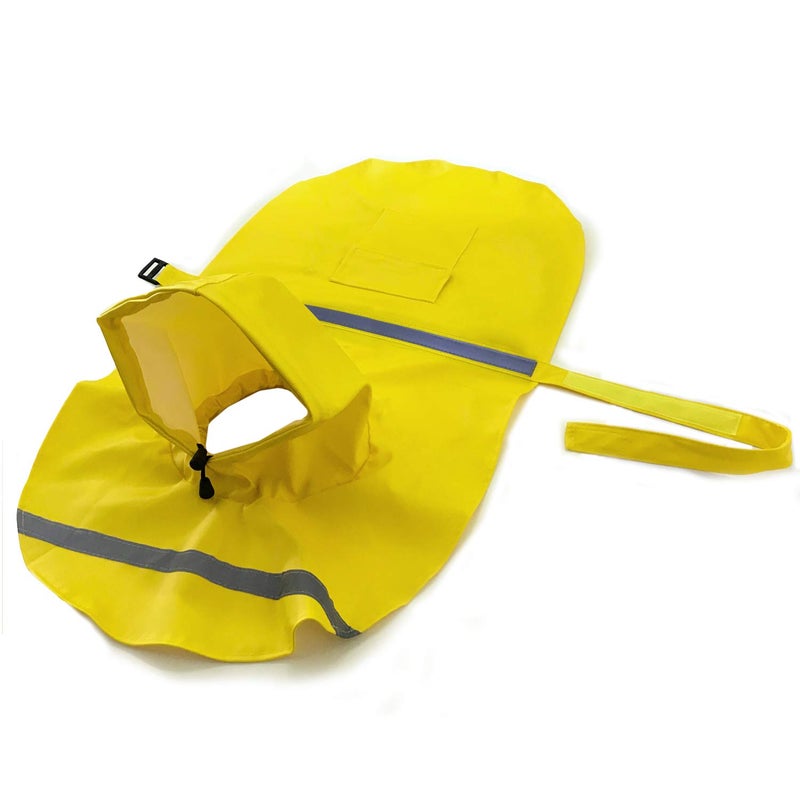 Mikayoo Large Dog Raincoat Adjustable Pet Waterproof Clothes Lightweight Rain Jacket Poncho Hoodies with Strip Reflective(Yellow,XXL) - Image 4